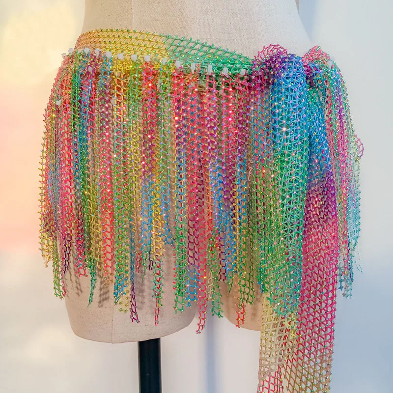 

Женский костюм для танца живота, набедренный шарф с поясом и юбкой с блестками, 12 цветов