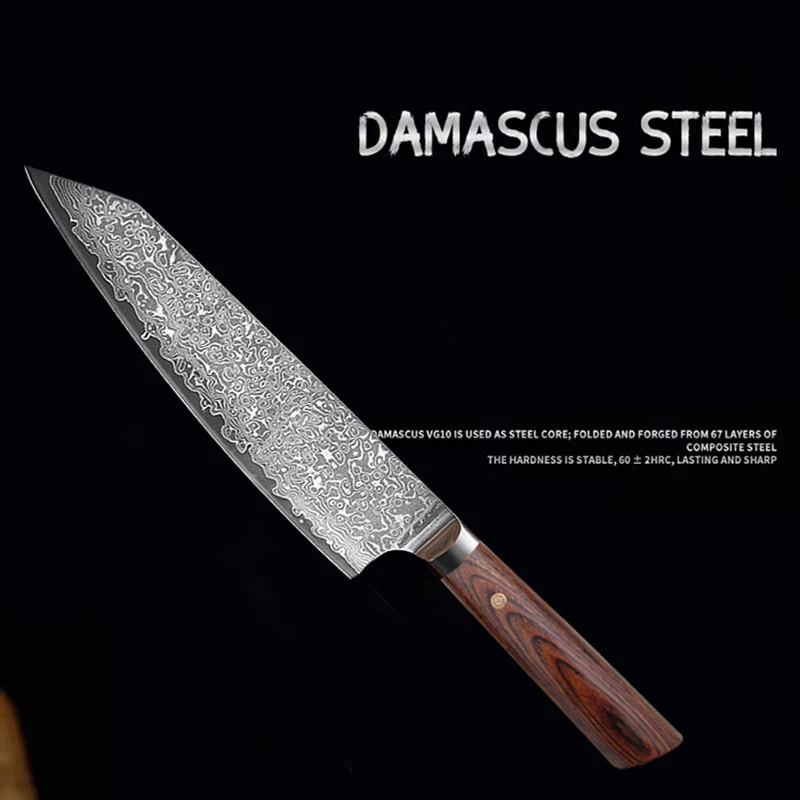Kiritsuke Damascus Knife 67 Layers Damascus VG10 Steel Sharp Cleaver