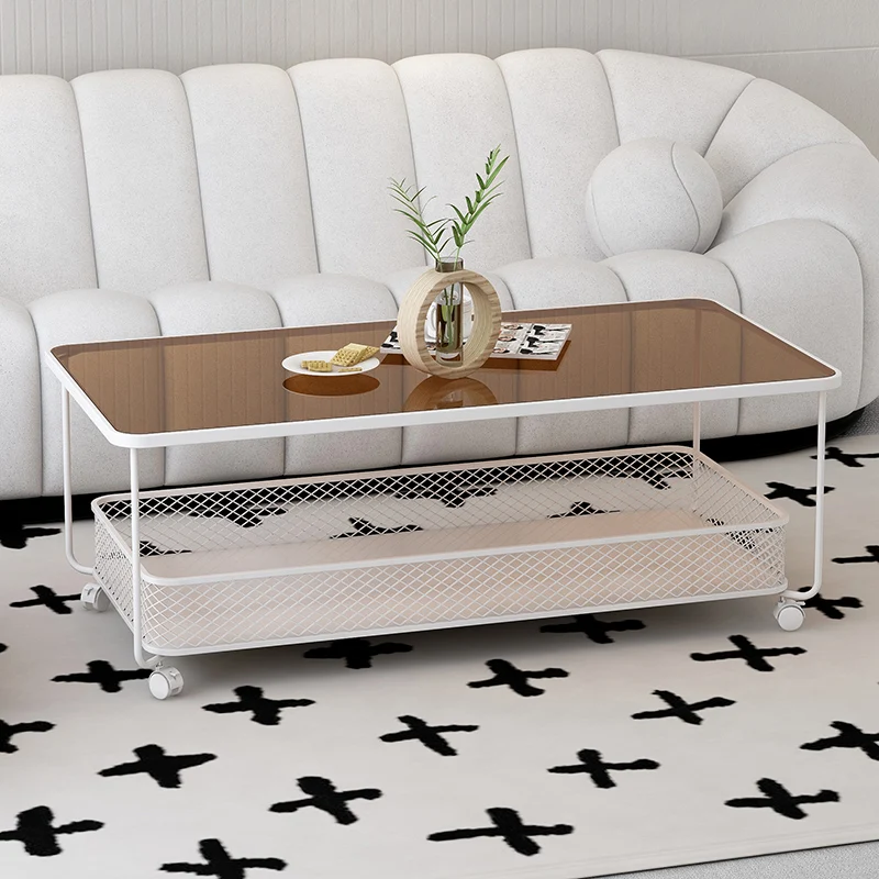 

Office Storage Coffee Table Square Small Space Console Coffee Table Waterproof Wheels Center Living Room Couchtisch Decoration
