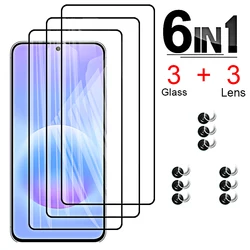 Premium Tempered Glass & Soft Film Full Cover Screen and Camera Protector - Galaxy A37 (3pcs black 3pcs lens)