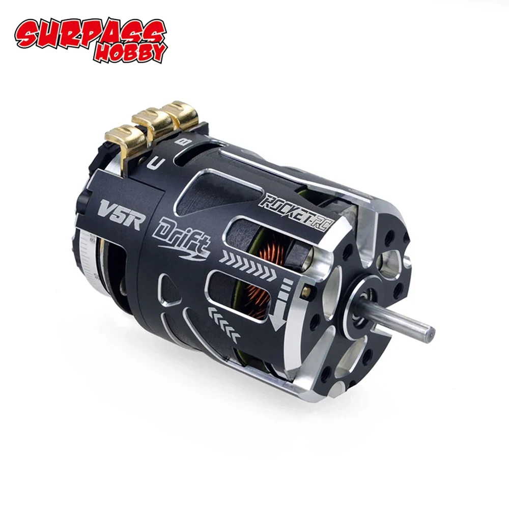 Surpass Hobby Rocket 540 V5R 2-Pole Sensored Brushless Motor 3.175mm Shaft Dual Sensor Port For 1/10 1:10 Drafting Racing Car