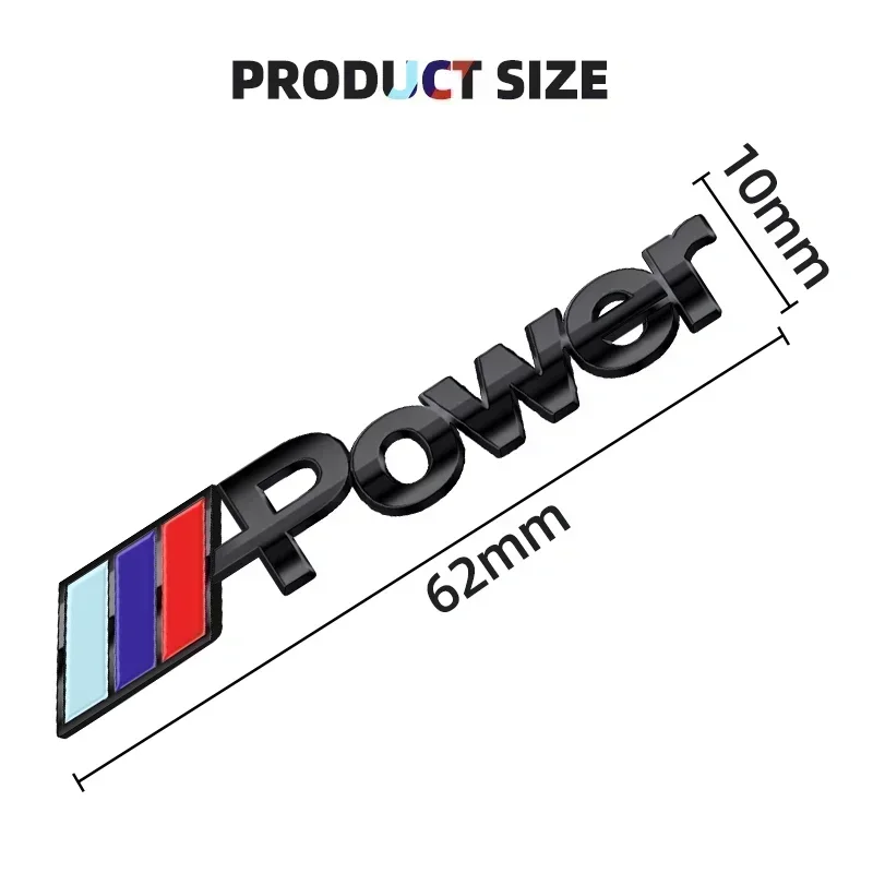 2개 자동차 측면 펜더 엠블럼 스티커 액세서리 BMW M 파워 1 3 5 7 시리즈 e46 e90 e60 X3 X4 X5 X6 F10 F15 F20 F30 G02 G03 용