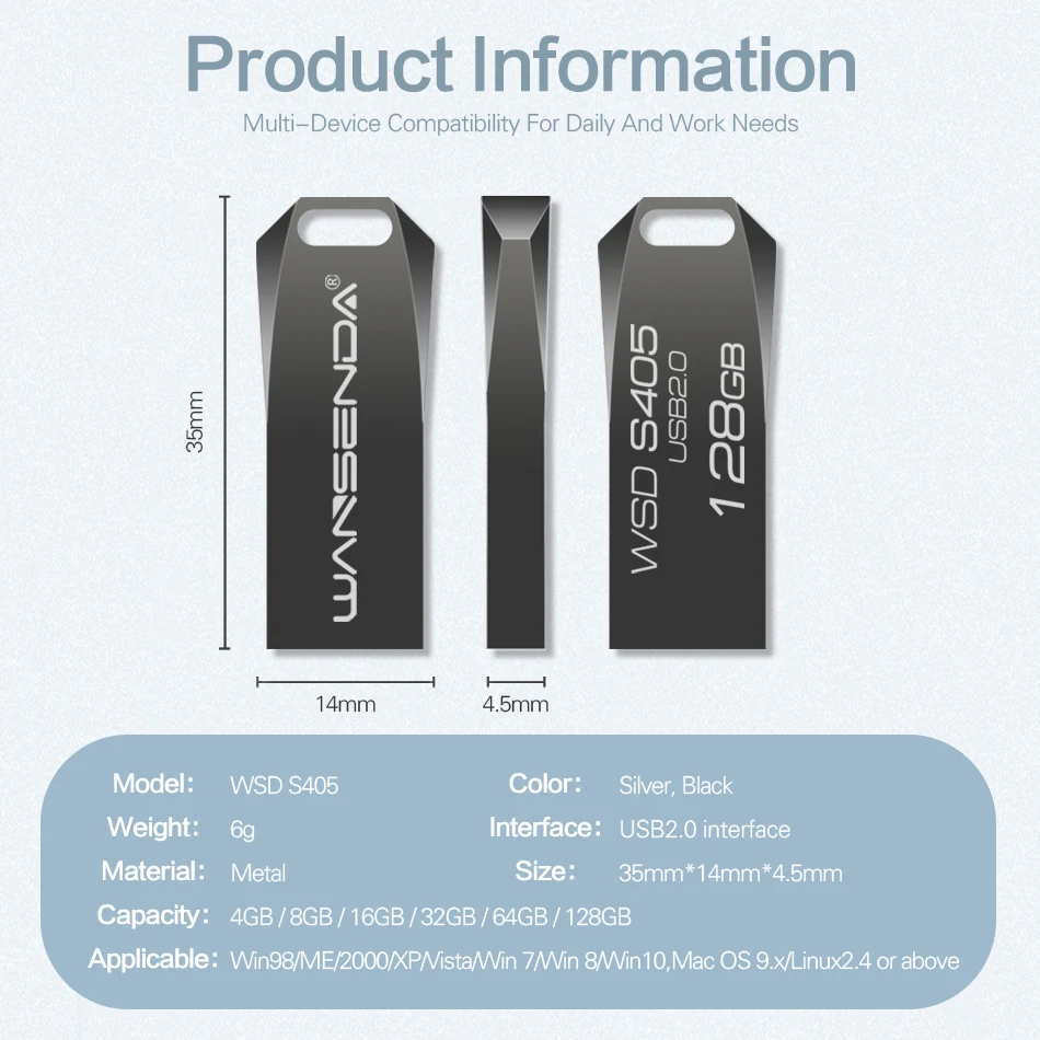 Рисунок 5 - WANSENDA водонепроницаемый USB флеш-накопитель