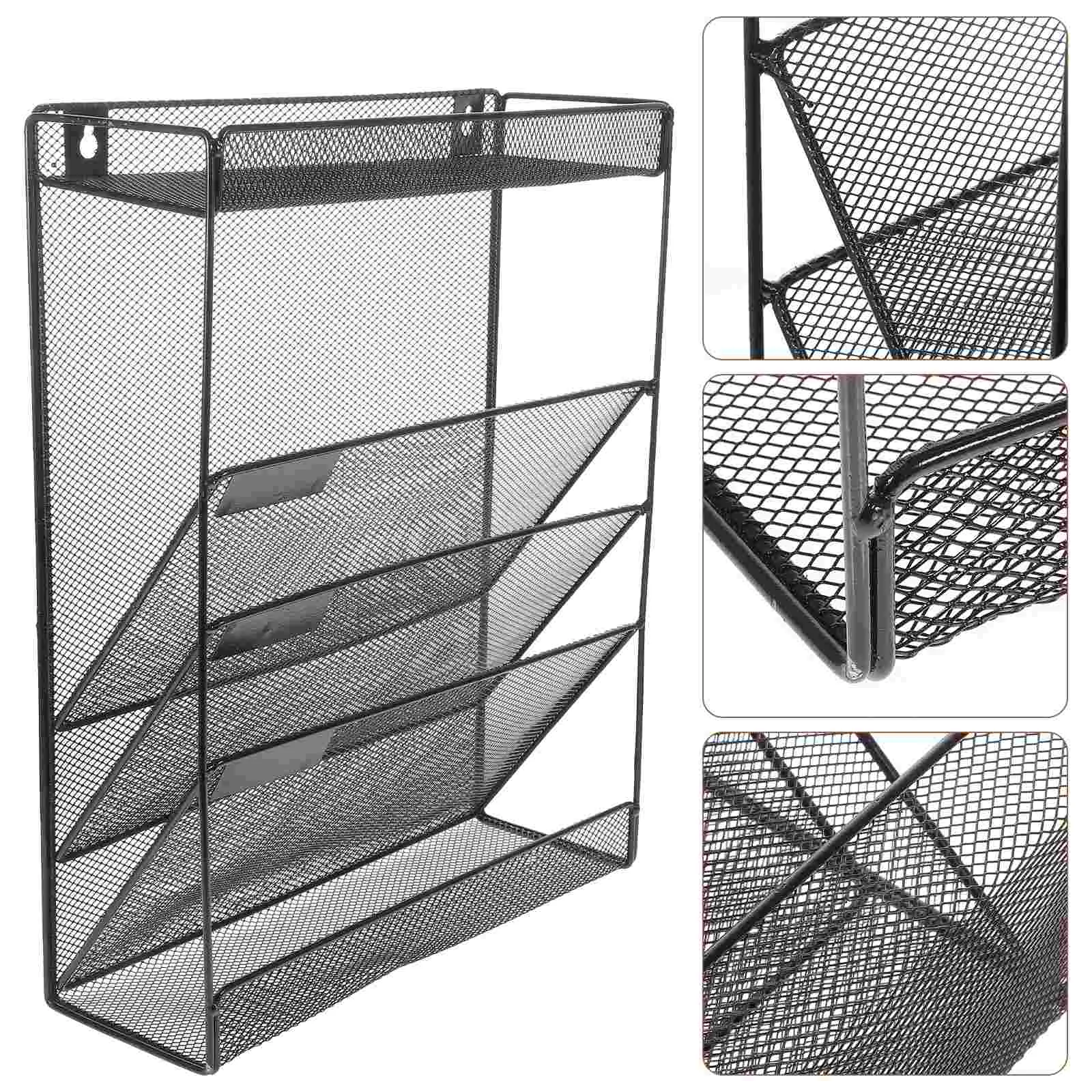 

Storage Bag Magazine Display Stand Office Hanging Wall Organizer File Holder Iron