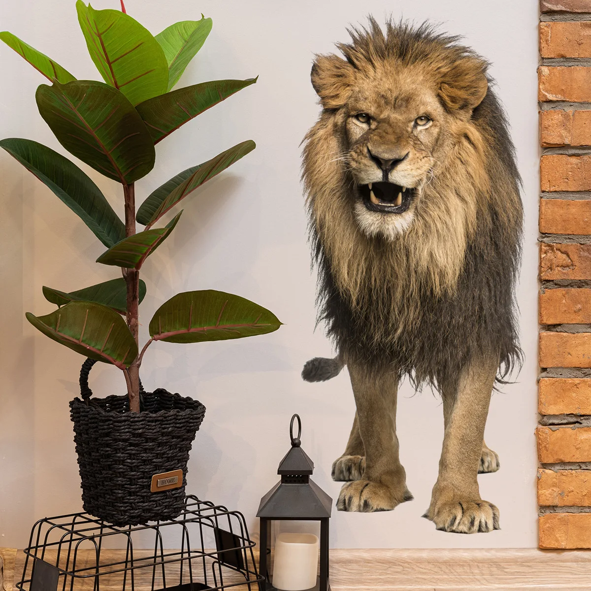 Modern Home Decoration Cartoon Cute 3D Three-dimensional Lion Wall Stickers Living Room Kids Bedroom Decorative Wall Stickers