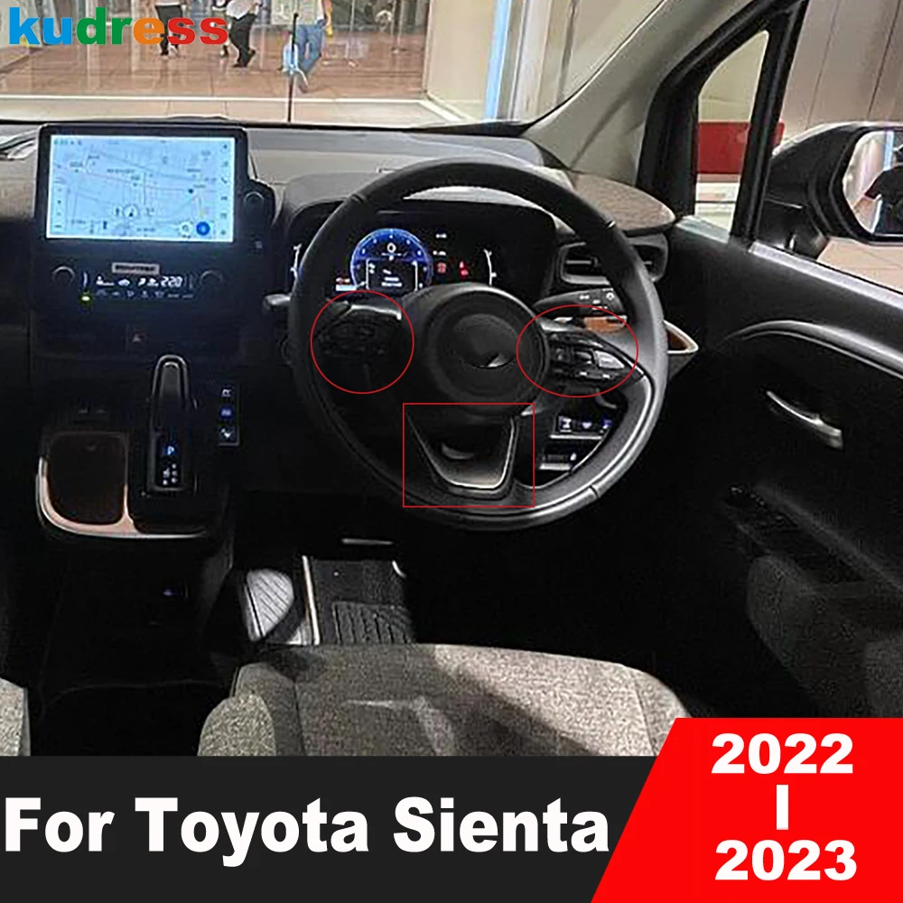 

Черная накладка на панель рулевого колеса автомобиля для Toyota Sienta 2022 2023, декоративные внутренние молдинги, аксессуары