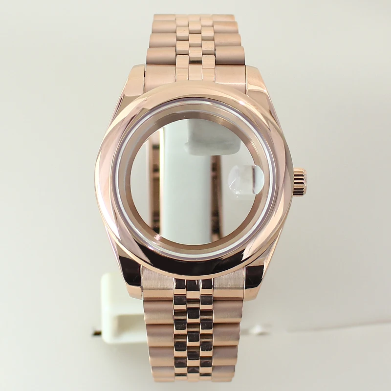High-Quality 36mm/39mm Steel Watch Case with Sapphire Glass Bracelet