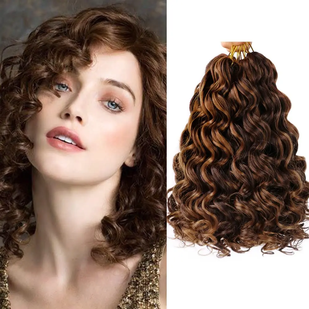 

Dairess Synthetic Ocean Wave Crochet Hair Deep Wave Braiding Hair Extensions Water Wavy Crochet Hair For Women