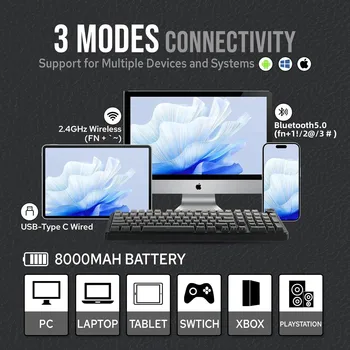 AULA F99PRO Wireless Gaming Keyboard Gasket Structure Compatible with 3/5 Pins Hot-swap Mechanical Keyboard with Media Knob 2