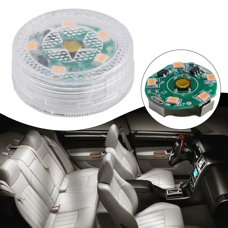 1x Car Mini- Interior Touch- Switch Light- 5LED Small- Sensor Roof Reading Bulb Ceiling Lamp Interior- Wireless Battery Light