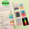 6Packs/Set Transparent Sticky Notes Self-Adhesive BookMarker Annotation Reading Book Clear Tab  Kawaii Cute Stationery 1