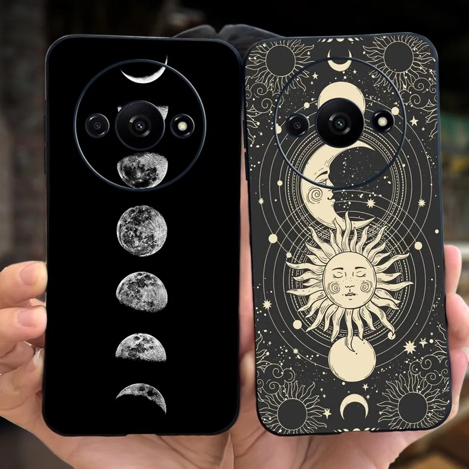 Fashion Moon Pattern Soft Silicone Protective Phone Case Back Cover