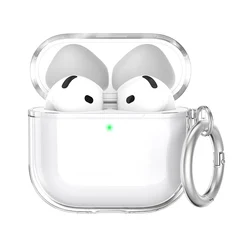 Cute Glitter Bowknot Crystal Clear Earphone Case with Soft Protective Shell Finish - airpods 4 (Lvory)