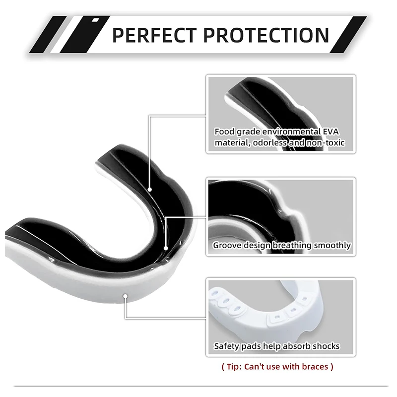 5Pcs Youth Mouth Guard for Sports Child Teen Mouthguard with Case for Football Lacrosse Basketball Boxing Taekwondo MMA Karate