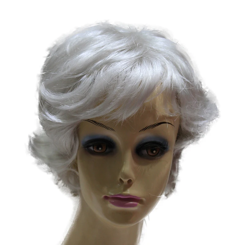 

Grey Wavy Synthetic Hair Wig Natural Pixie Cut Short Wig for Women Natural Costume Wig