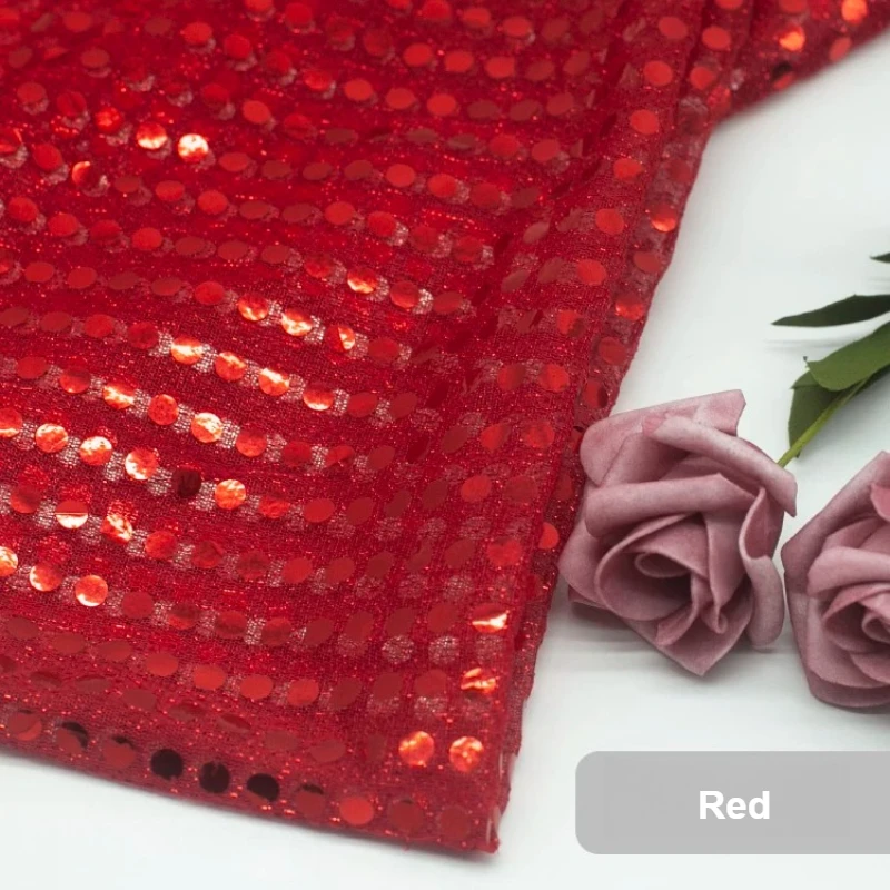 Sparkling Colorful 6mm Sequin Mesh Fabric for Weddings, Events & DIY Projects