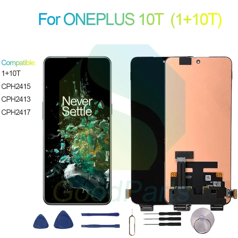 

Для ONEPLUS 10T ЖК-дисплей экран CPH2415, CPH2413, CPH2417 1 + 10T сенсорный дигитайзер в сборе Замена