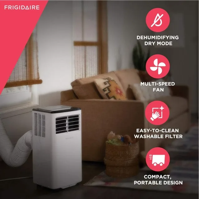 Frigidaire FHPC082AC1 Portable Room Air Conditioner, 8,000 BTU (ASHRAE)/5,500 BTU (DOE) with a Multi-Speed Fan,Dehumidifier Mode 2