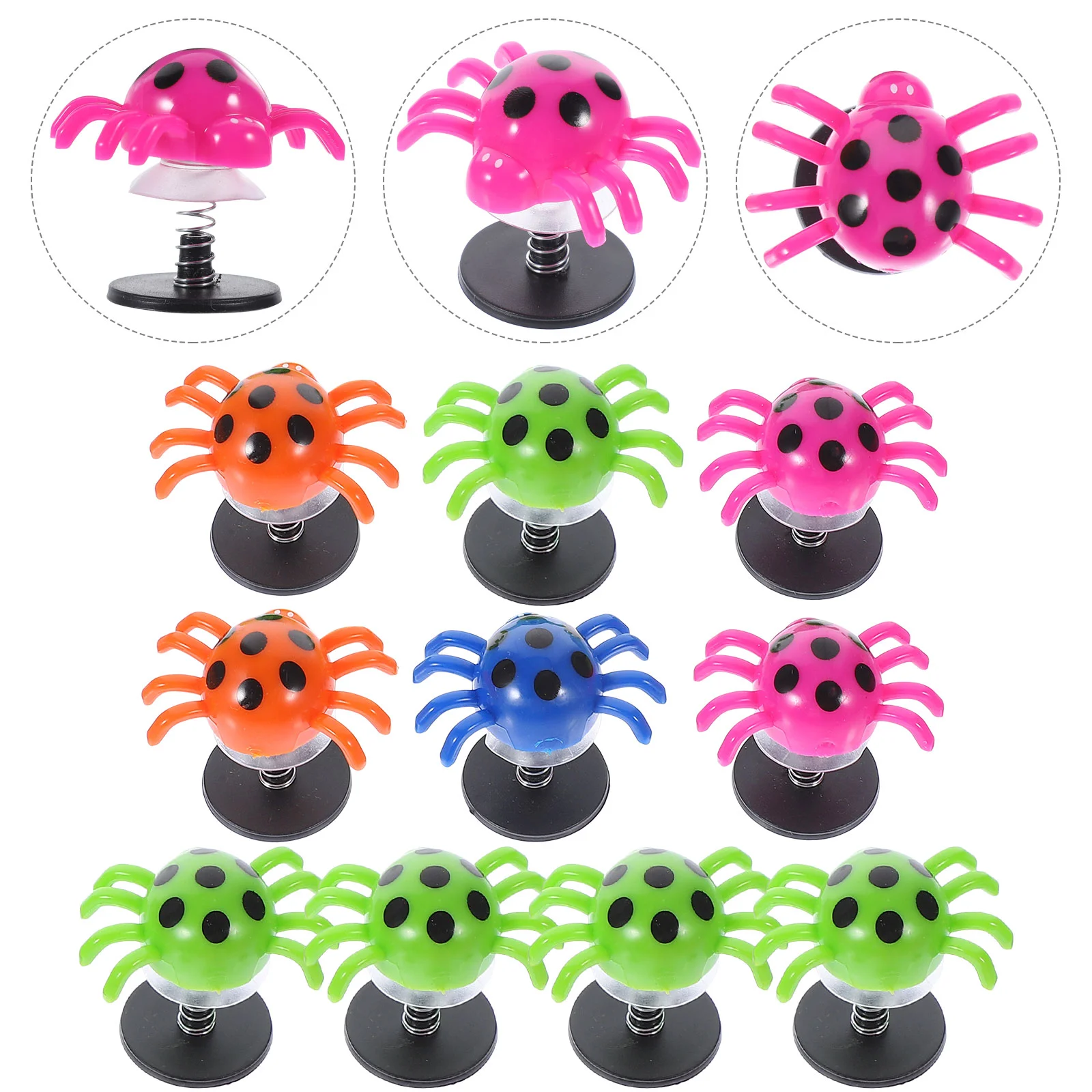 

10 Pack Bounce Spiders Colorful Spiders Shape Jumping Toys Stress Relieve Spider Launcher Novelty Party Favors ( )