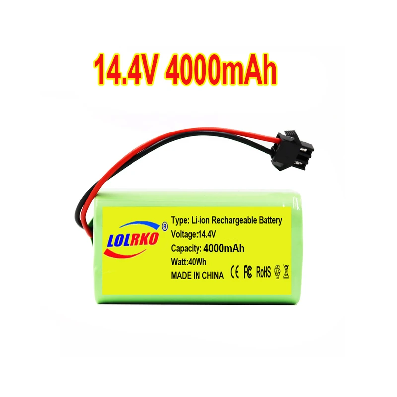 batería conga 1090 990 950 cecotec 14.4V 4.0Ah Li-ion battery for Ecovacs  Deebot DN621 601/605 Eufy RoboVac 35C Panda i7 V710