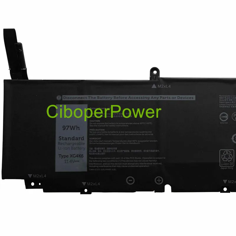 Bateria para 17 Xg4k6 97wh 9700 5750 F8cpg 5xj6r 01rr3 Xg4k6 01rr3 F8cpg - Imagem 4