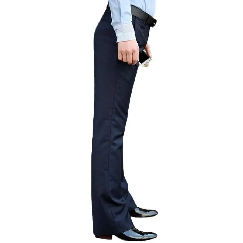 New Fashion Spring Flare Pants Men's Casual Suit Trousers Business Office Leisure Streetwear Clothing