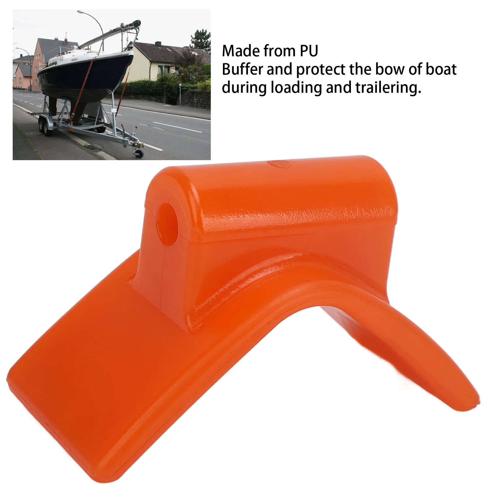 Boat Trailer Bow Stop 3in Width 1/2in Mounting Hole 5.3in V Span Orange For Boat Trailer Bow Stop