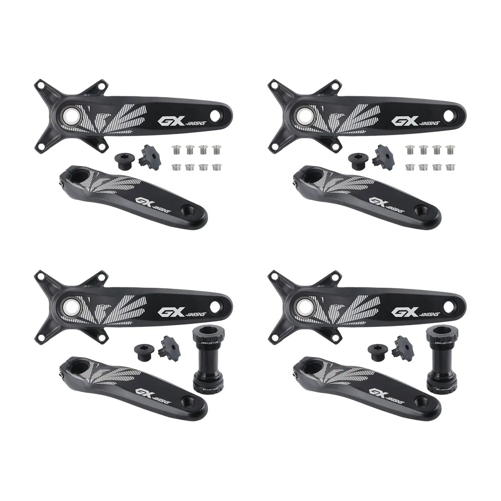 Bicycle Crank Arm Set Waterproof Crank Chainring Set Crank Arm for Trekking Bike Mountain Bikes Road Bikes Repair Replacement