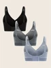 3 PCS Set Breathable Front Open Nursing Bra Maternity Underwear Pregnancy Bra Full Cup Wireless Comfortable Breastfeeding Bra 2