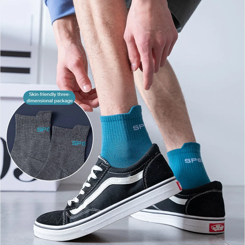 10Pairs Men Socks Organic Cotton Breathable Sports Socks Black Casual Athletic New Spring Summer for Male Plus Size EUR38-45 7 S65620487fe1246928099fd500c2f458cK
