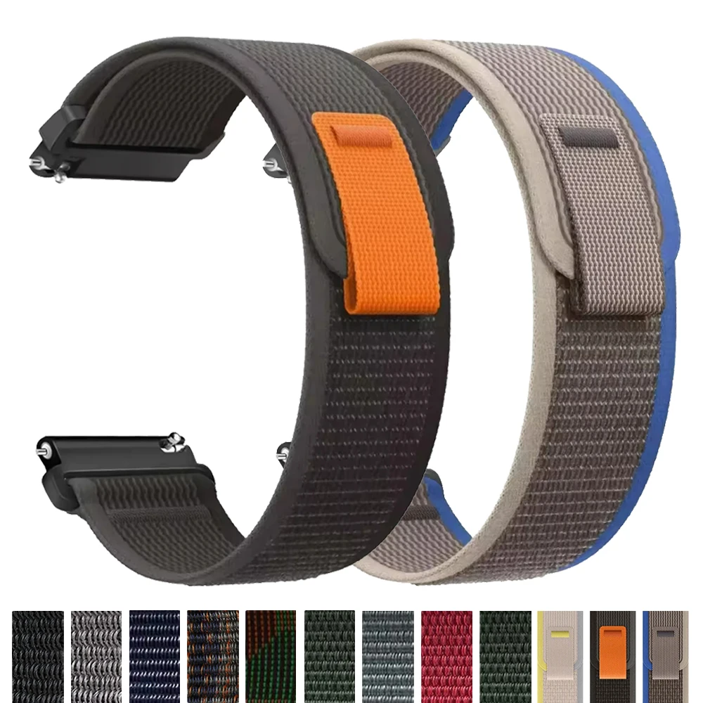 Braided Nylon Loop Watch Band Strap - Adjustable 20mm 22mm Replacement Wristband