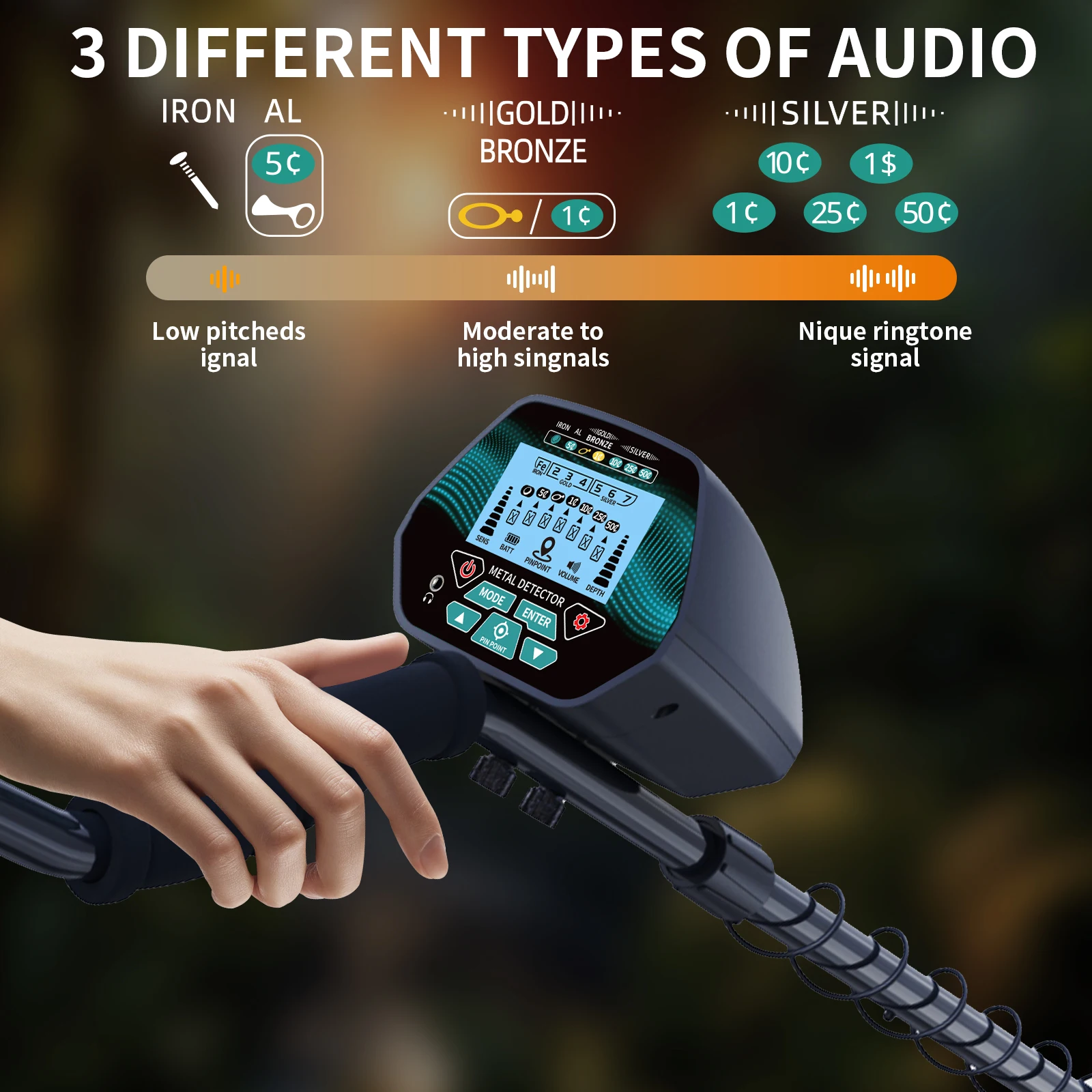 Underground Metal Detector GT620G High Sensitivity Liquid Crystal Professional Gold Hunter Circuit  Waterproof Coil 2