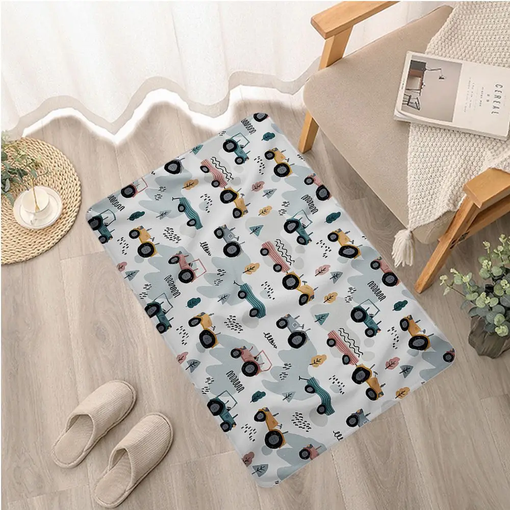 Tractor Bathroom Mat Nordic Style Bedroom Living Room Doormat Home Balcony Anti-Slip Welcome Doormat Laundry Room Mat Bath
