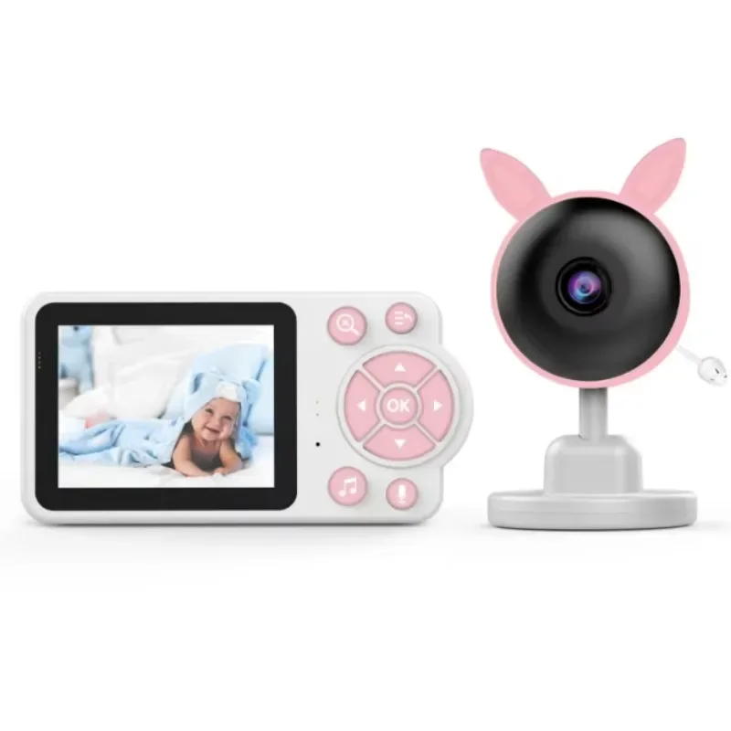 2.8 Inch Video Baby Monitor CCTV Camera 4X Zoom Audio Night Vision Surveillance Camera With Temperature Display Screen Babyphone
