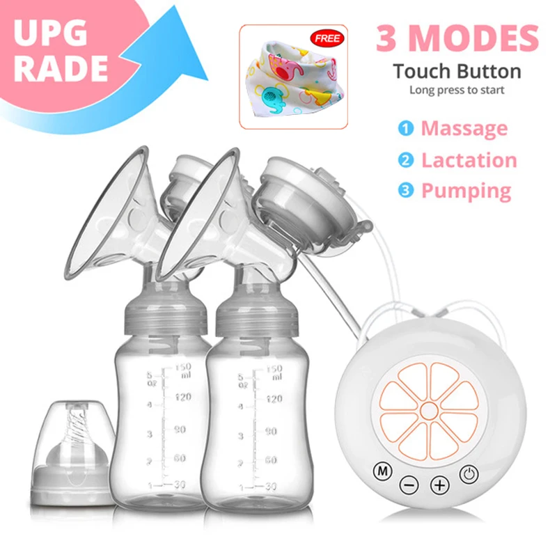 Description Picture 2 of itemDouble Electric Breast Pump USB Electric Breast Pump With Baby Milk Bottle Cold Heat Pad BPA free Powerful Breast Pumps