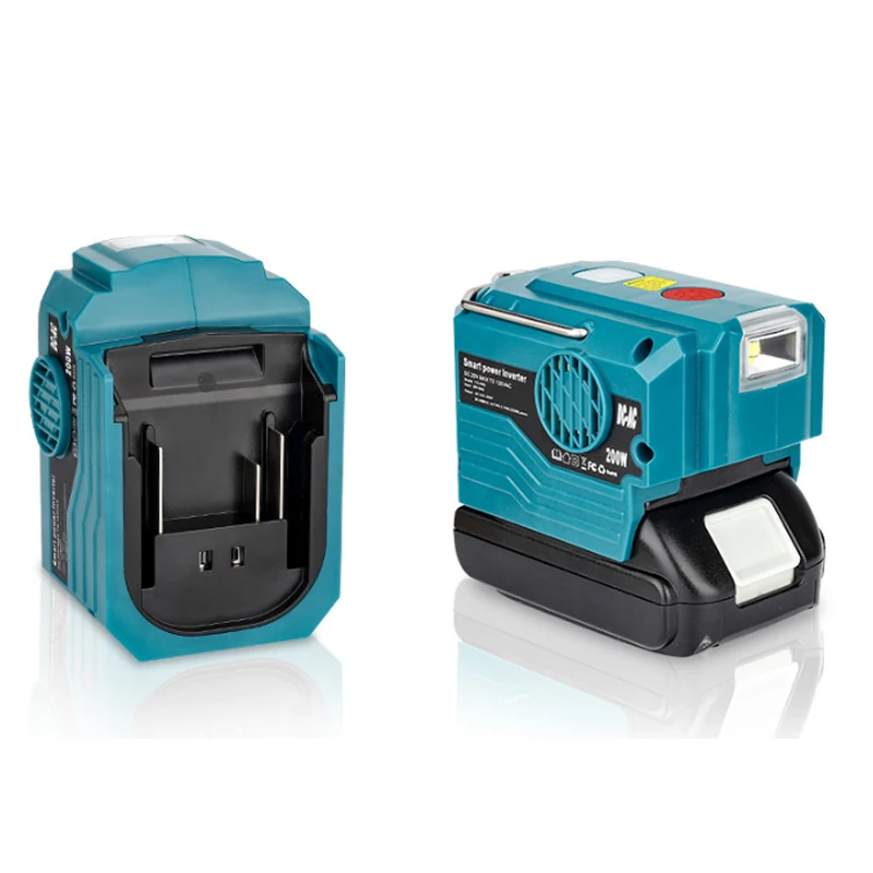 For Makita/Bosch/Dewalt/Milwaukee 18V Battery Outdoor Portable Inverter 200W AC