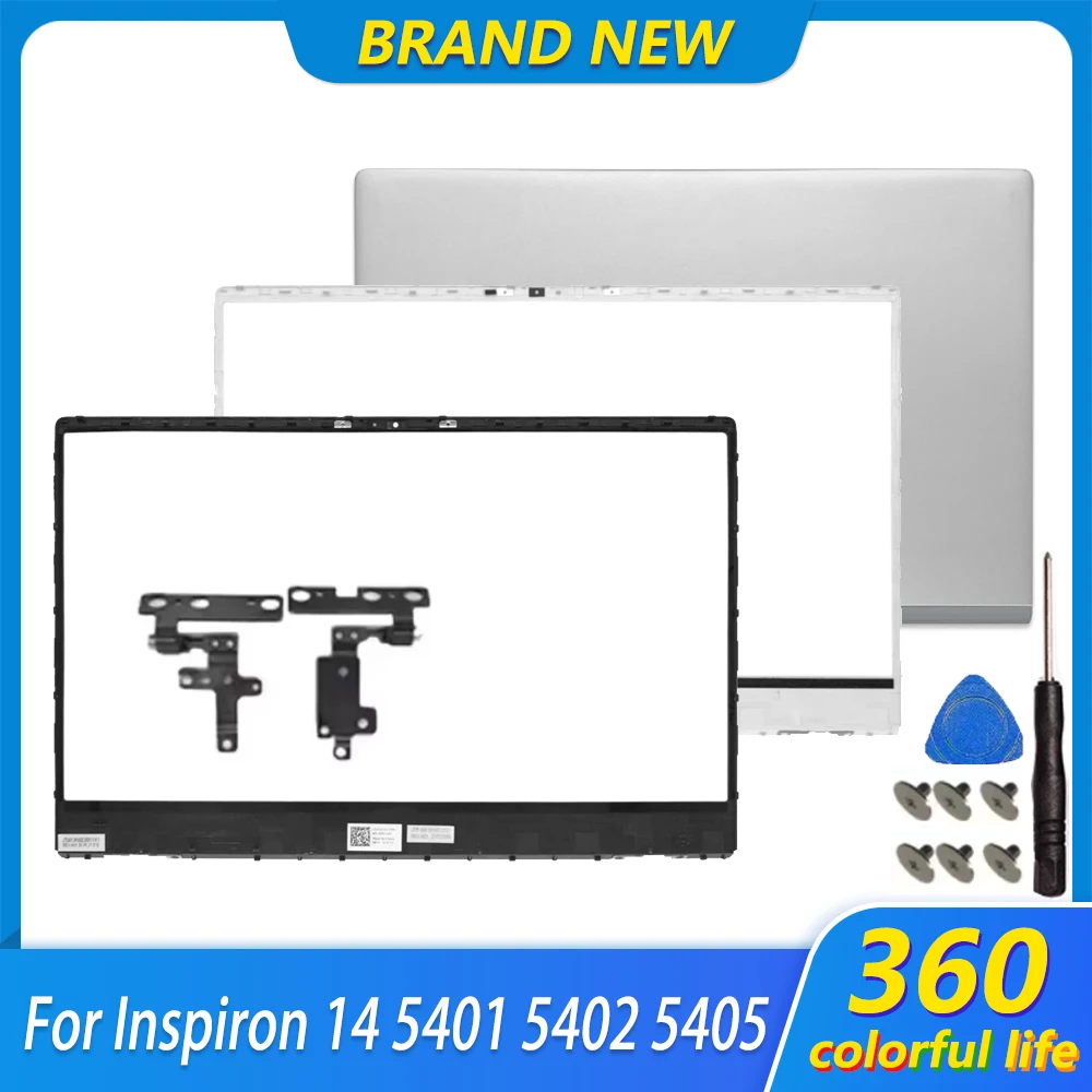 Sleek Silver 14-Inch Laptop Top Case with LCD Screen Back Cover, Front Bezel, and Hinges