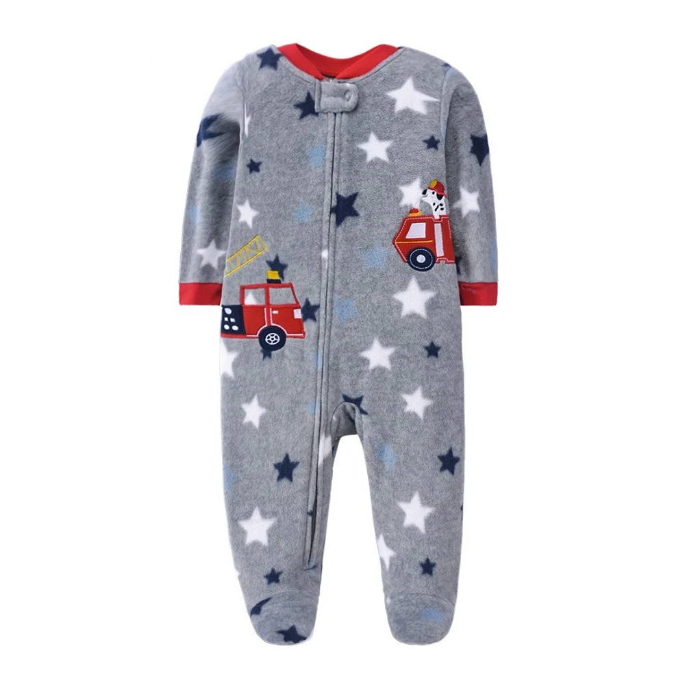 New Fall Winter Newborn Infant Babe Boy Girl Rompers  Fleece Warm Animal Sleepwear Animal Overall Babe Jumpsuits 0-12 Months 2