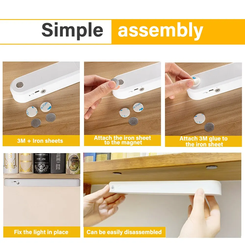 LED 야간 조명 책상 램프, 사무실 공부 조명, USB 충전식 마그네틱 디밍, 눈 보호 침실 테이블 캐비닛 조명
