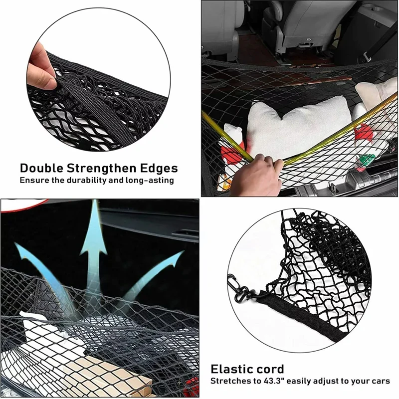 Car Trunk Cargo Net – Durable Nylon Elastic Mesh Storage Organizer for SUV & Truck