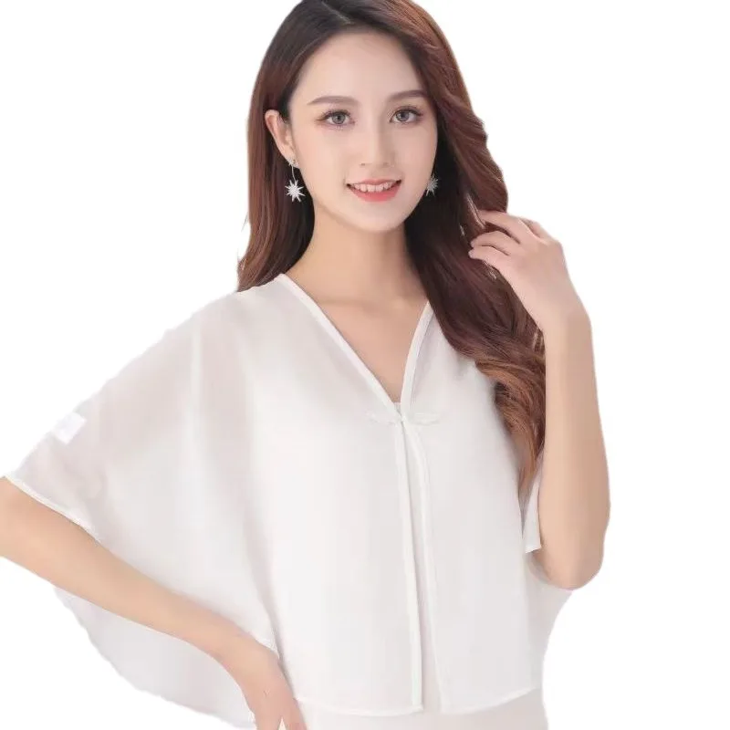 Spring Chiffon Short Outer Wear Sunscreen Shawl Women Sun Clothing Summer Sun Protection Air-Conditioning Cloak Lace Thin Scarf