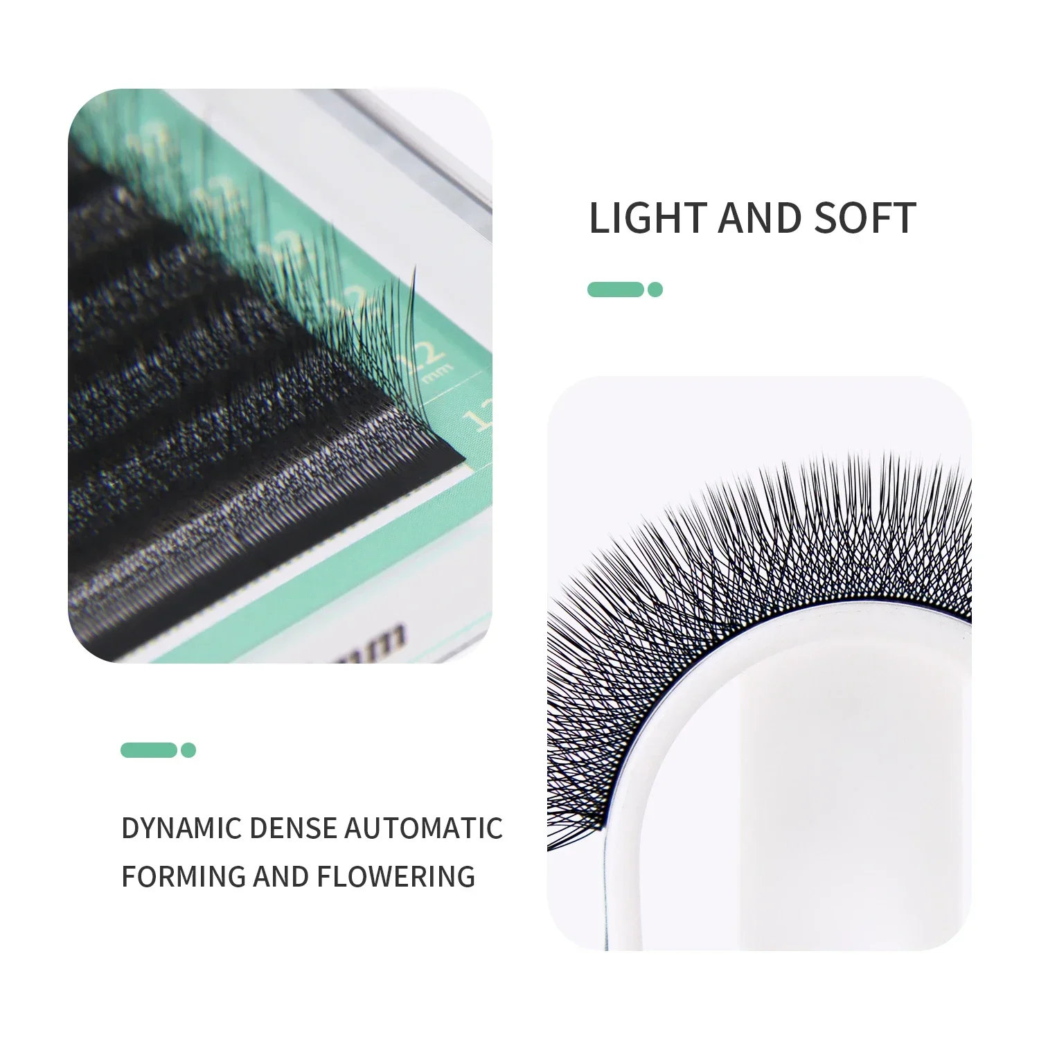 GlamLash Premium Faux Mink Volume Eyelash Extensions - Soft and Natural Finish