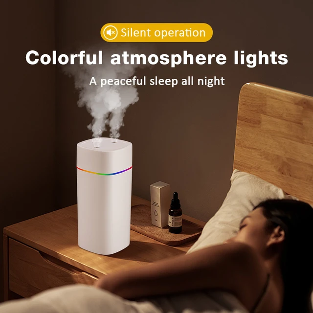 600ml Air Humidifier Double Spray Port Essential Oil Aromatherapy Humidifier Mute Atomizer Colorful Lights For Home Office Car U 6