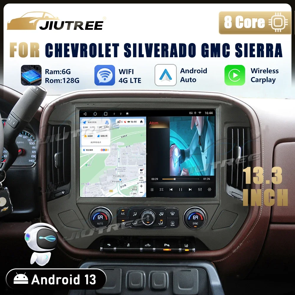

13.3 Inch Android 13 For Chevrolet Silverado GMC Sierra 2013 2014-2020 Car Radio Stereo GPS Multimedia Player Carplay Head Unit