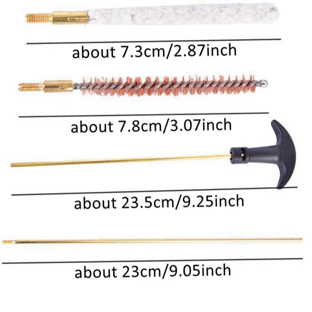 Rifle Cleaning Kit 4.5/5.5MM Gun Tube Barrel Cleaning Brush Set Suit Tactical Rifle Airsoft Gun Cleaning Tool Kits for AR15 AR10 Glock M4 M16 G17