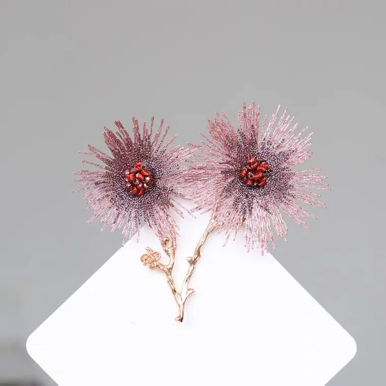 하이엔드 레이디 브로치, 창의적인 자수 꽃, 수제 코트, 가디건 핀