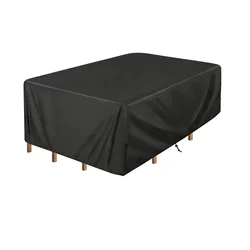 Durable Waterproof Outdoor Furniture Dust Cover - Multi - Size Rectangular Design - 218x218x90 (Black)
