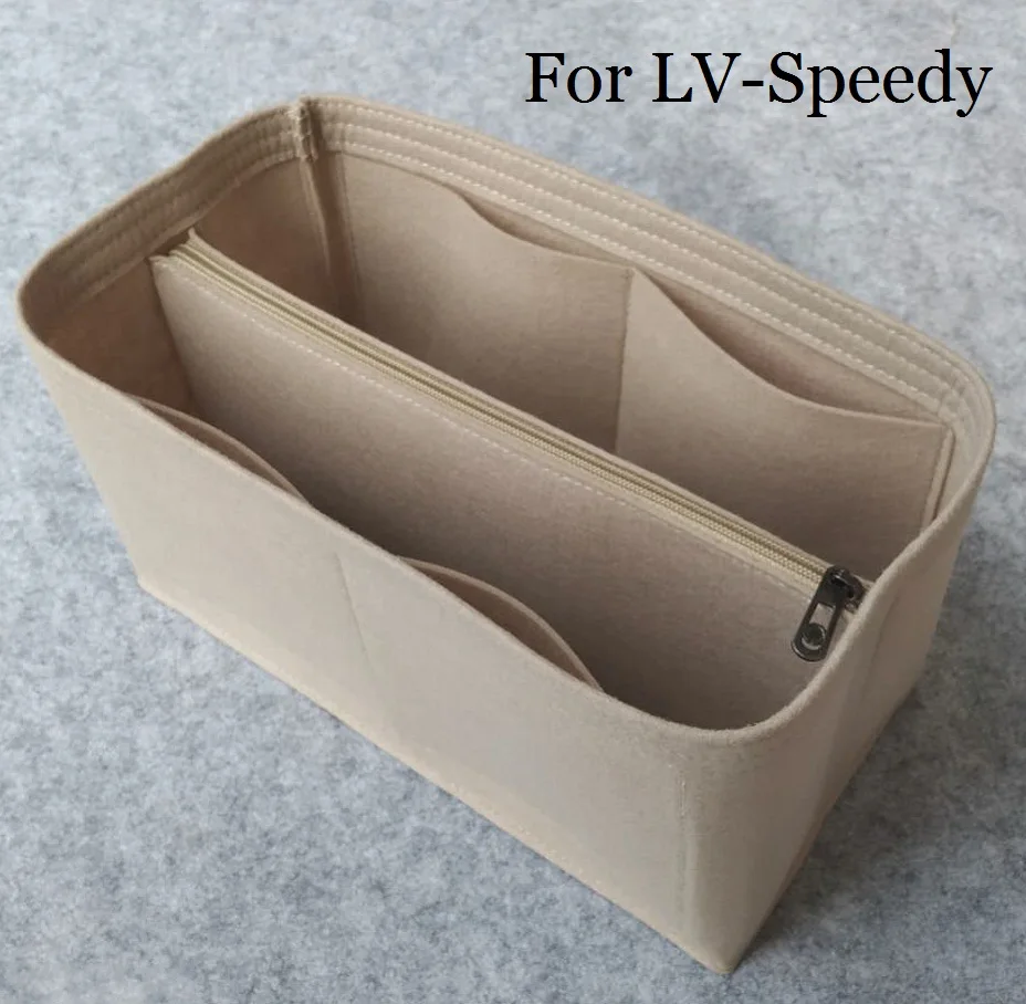 Fits For SPEEDY 25 30 35 Boston Felt Insert Bag Organizer Women Handbag Makeup Mommy Portable Inner Bag Middle Zipper Organizers
