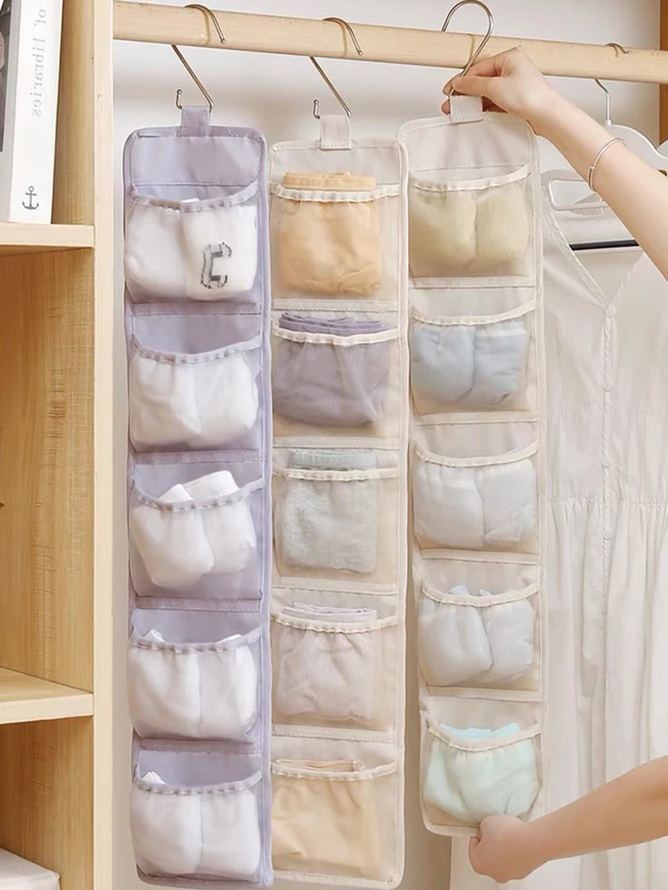 NIMES Hanging Closet Underwear Sock Bra Organizer Dual-Sided