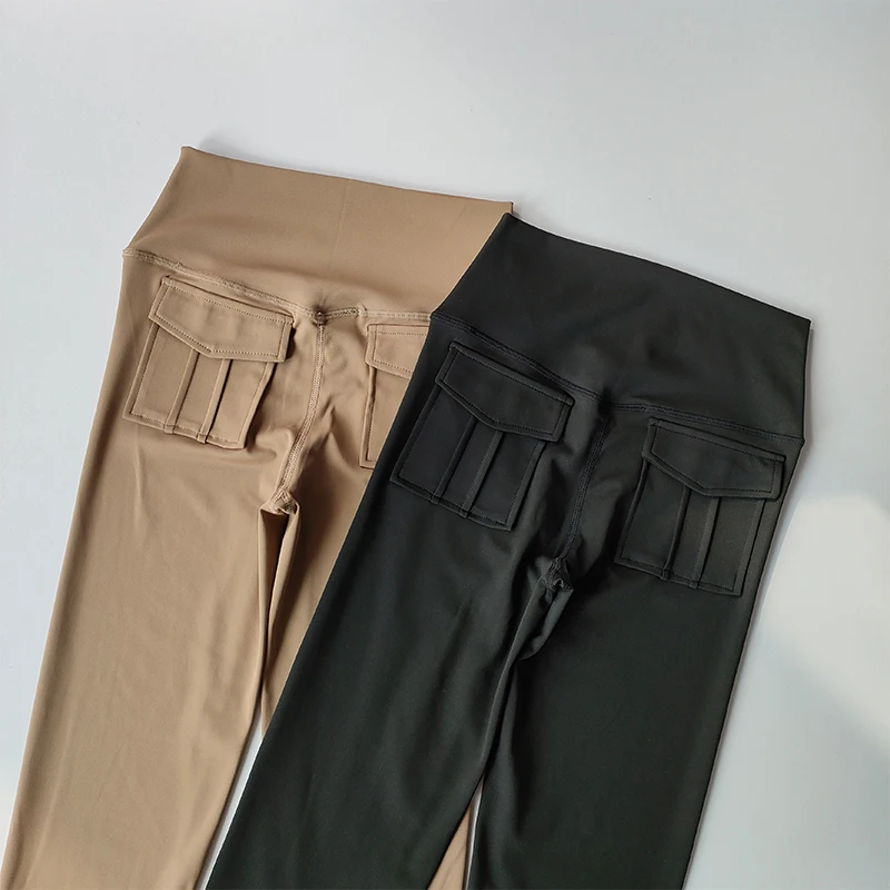 Fitness Women Sport Leggings High Waist Elastic Solid Yoga Leggings With Pocket Gym Jogging Quick Dry Push Up Yoga Pants Female